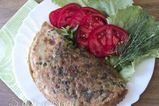 Омлет с зеленым горошком