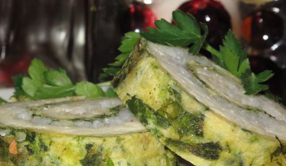 Рецепт рулета-омлета со шпинатом