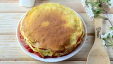 слоеный омлет на завтрак