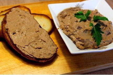 Паштет из куриной печени с грибами