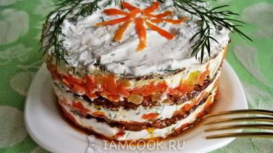 печеночный торт из говяжьей печени