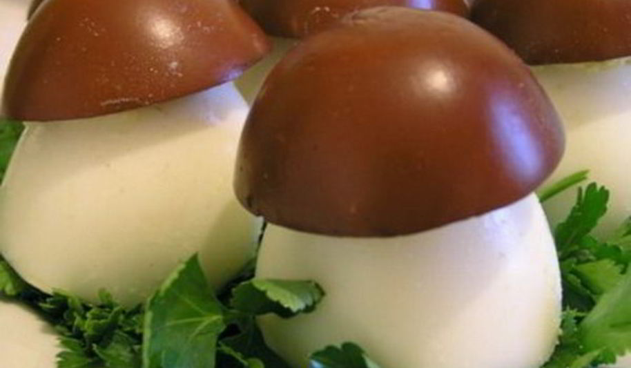 Рецепт простой закуски грибочки из яиц