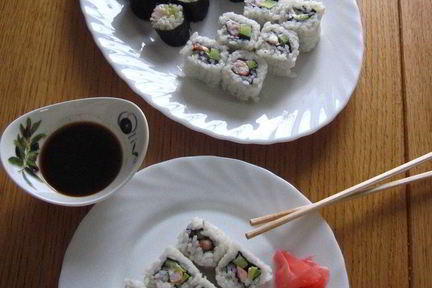 Роллы с креветками