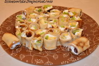 Сладкие роллы из блинов