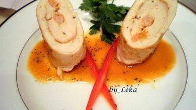 куриные рулетики, фаршированные креветками