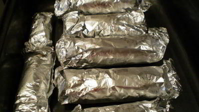 куриные рулетики, фаршированные креветками