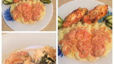 куриные рулетики в томатно-сливочном соусе