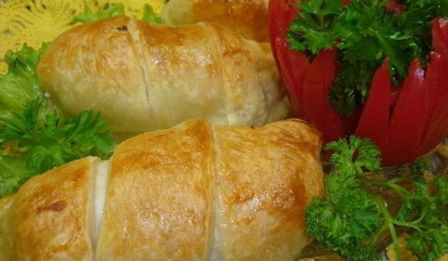 Рецепт куриных рулетов в слоеных спиральках
