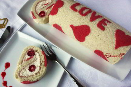 Любовный рулет с рисунком