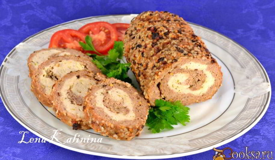 Рецепт мясного рулета праздничного