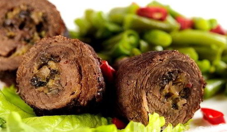 Рецепт мясных рулетиков с грибами
