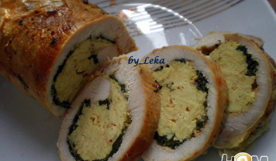 Рецепт рулета из индейки с яйцом и шпинатом