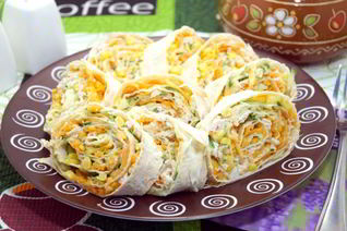 Рулет из лаваша с курицей