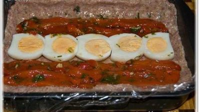 рулет с индейки с запеченным перцем