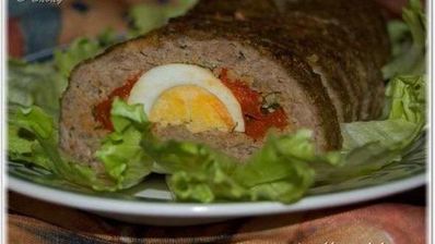 рулет с индейки с запеченным перцем