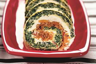 Рулет со шпинатом и творогом