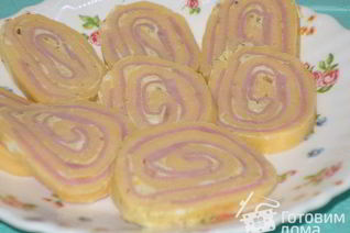 Рулет сырный с ветчиной и фетой