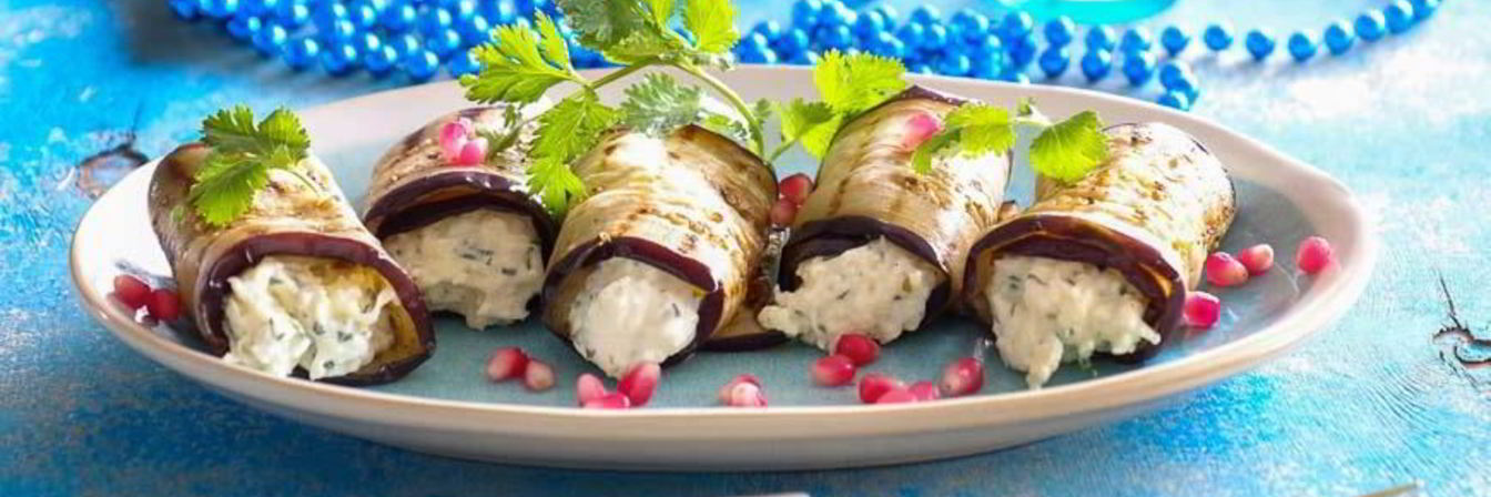 Рулетики из баклажанов с сыром