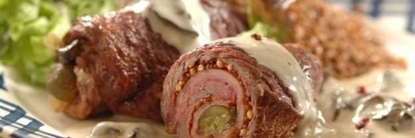 Рулетики из говядины с сыром