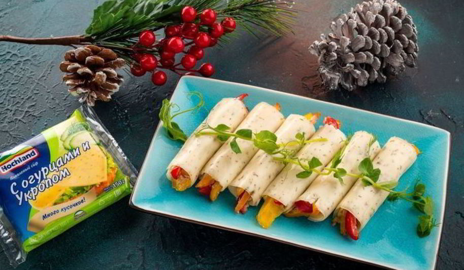 Рецепт сырных рулетиков с копченой курицей