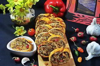 Яичный рулет с печенкой