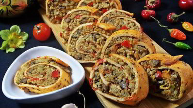 яичный рулет с печенкой