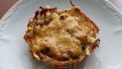 картофельные тарталетки с грибами