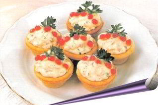 Мусс из лосося в готовых тарталетках