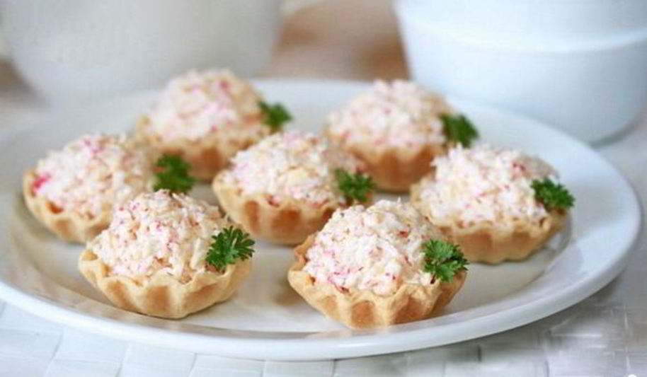Рецепт начинки для тарталеток с крабовыми палочками