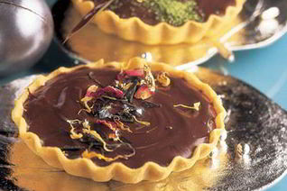 Шоколадные тарталетки с зеленым чаем