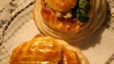 слоеные тарталетки с курицей