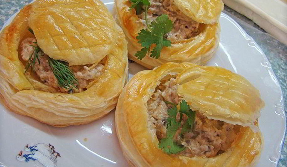 Рецепт слоеных тарталеток с начинкой