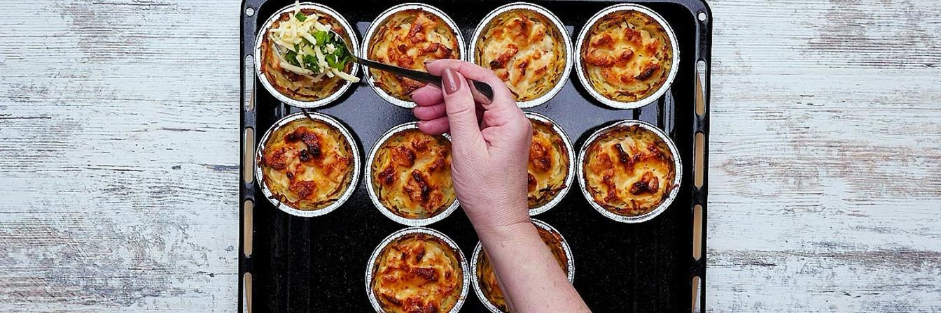 Тарталетки из картофеля с курицей