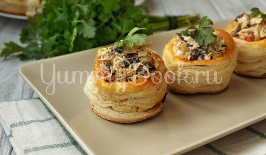 Рецепт тарталеток из слоеного теста с начинкой