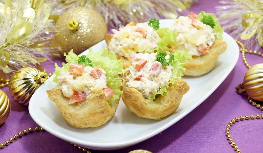 Рецепт тарталеток из слоеного теста