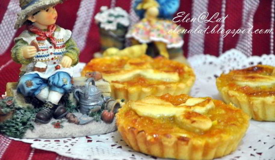 Рецепт тарталеток с абрикосовым джемом и бананом