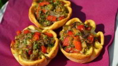 тарталетки с баклажанами