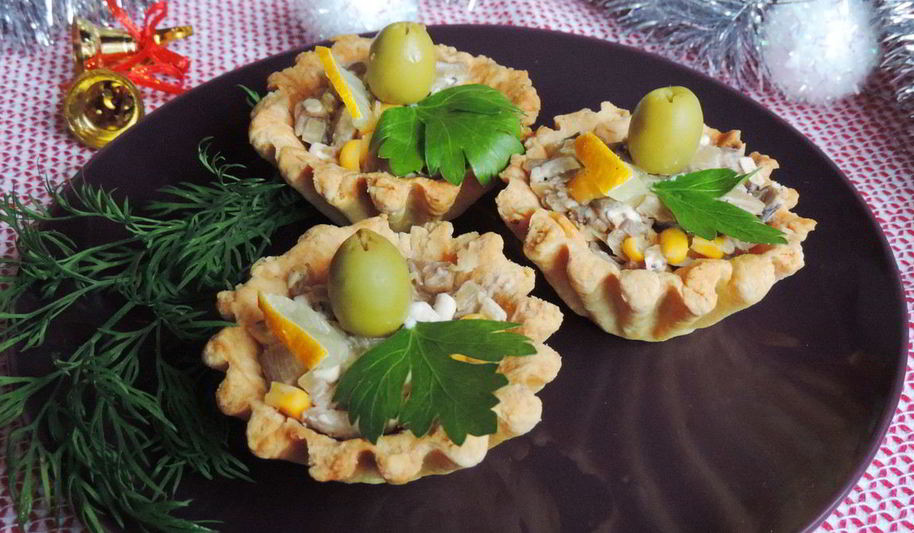 Рецепт тарталеток с грибами