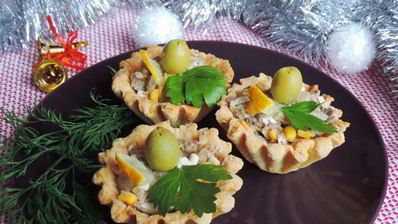 тарталетки с грибами