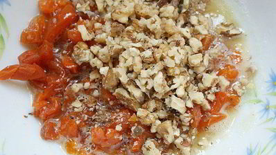 тарталетки с курагой и орехами