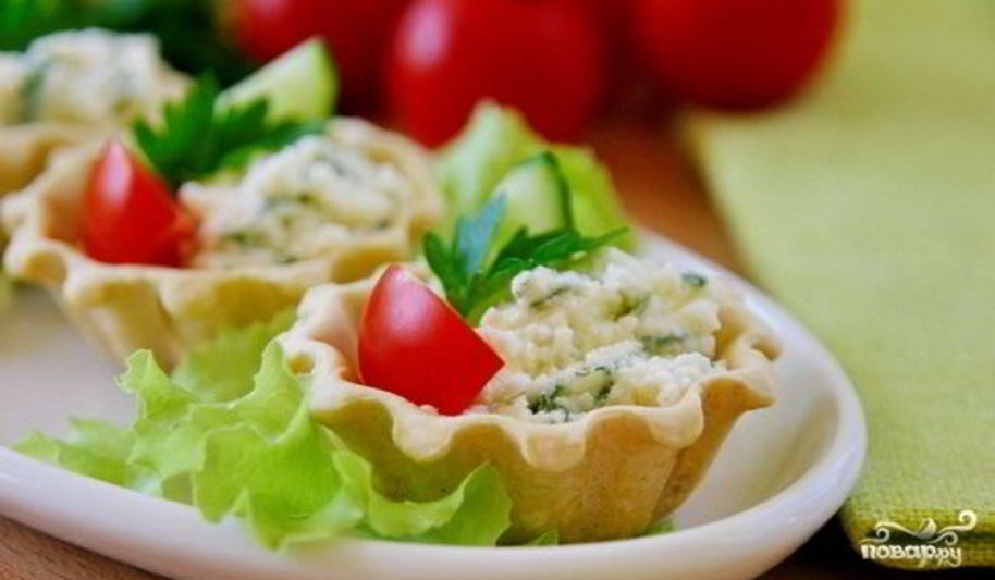 Рецепт тарталеток с сырной начинкой