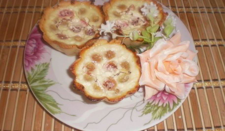 Рецепт тарталеток творожных с крыжовником