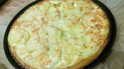 картофельный тарт на тыквенном тесте