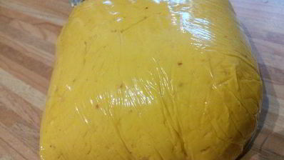 картофельный тарт на тыквенном тесте