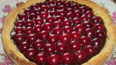 шоколадно-вишневый тарт