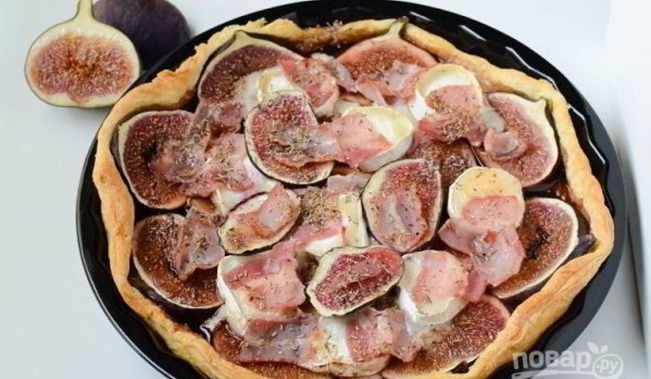Рецепт тарта с беконом и инжиром