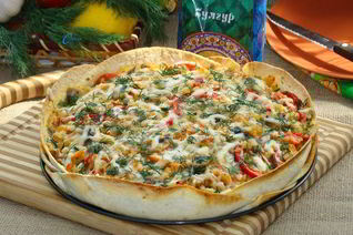 Тарт с булгуром и грибами