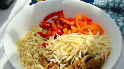 тарт с булгуром и грибами