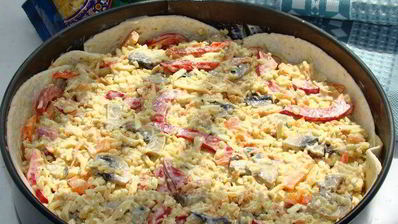 тарт с булгуром и грибами