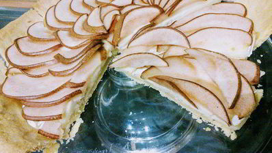 тарт с камамбером и грушей